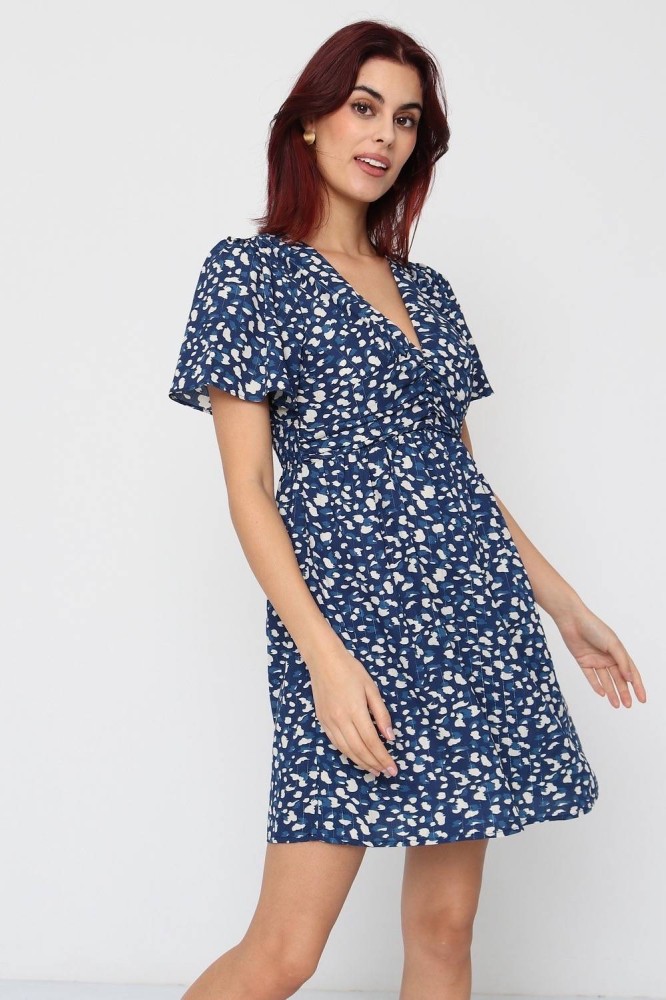 Printed Dress - Blue