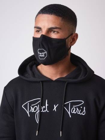 Embroidery Logo Face Mask - Black