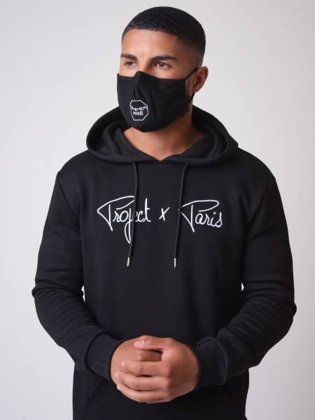 Embroidery Logo Face Mask - Black