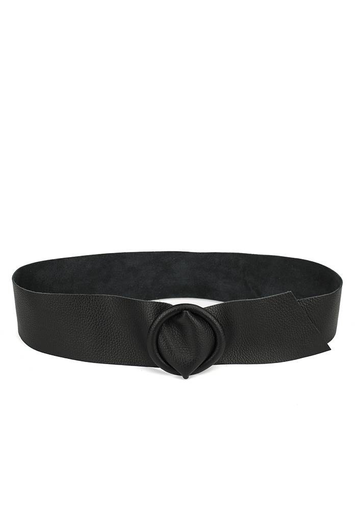 Adjustable Leather Belt - Black