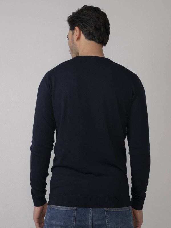 Fine-knit Pullover - Blue