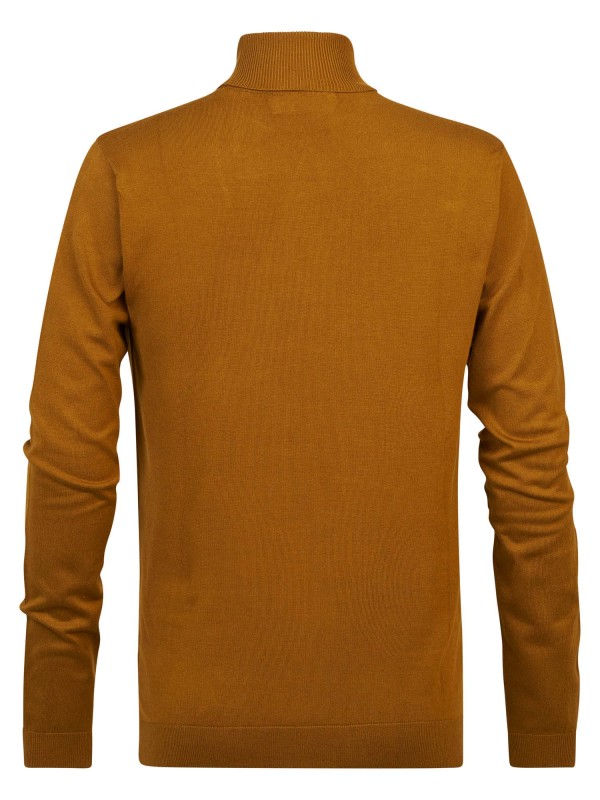 Petrol Fine-knit Turtleneck - Mustard