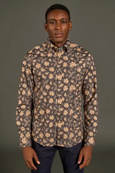 Floral Print Shirt - Black