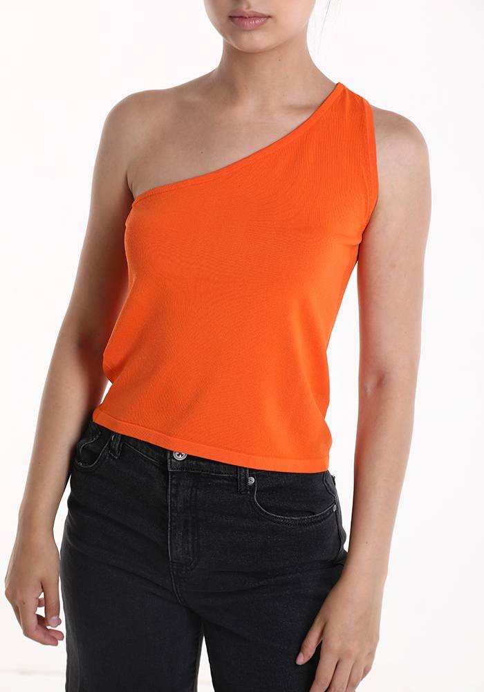 One Shoulder Top - Orange