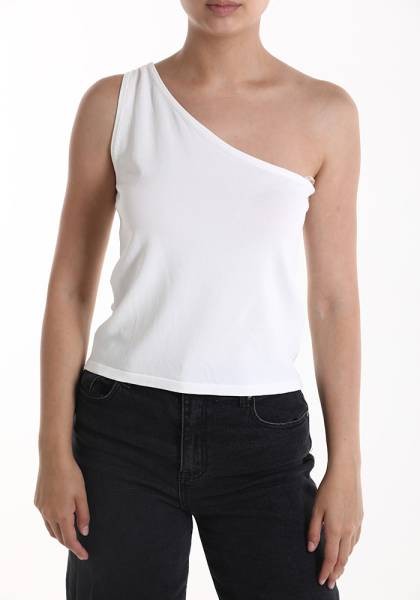 One Shoulder Top - White