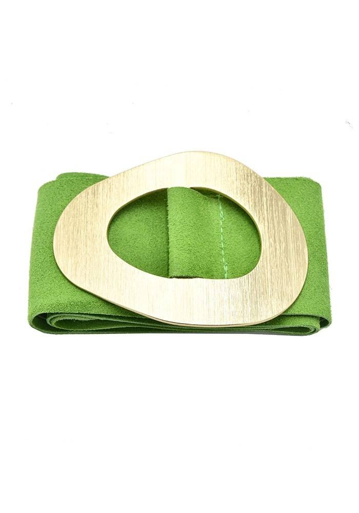 Suede Leather Belt - Green