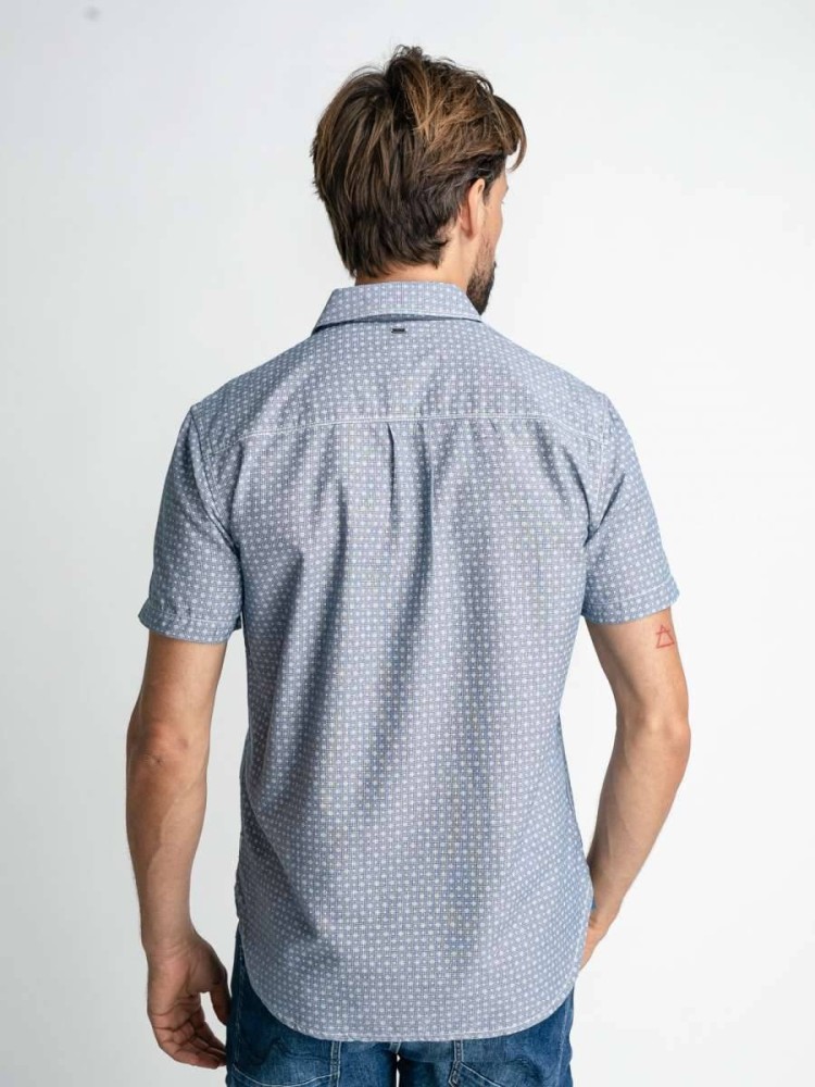 Petrol Shirt with Short Sleeves - Blue