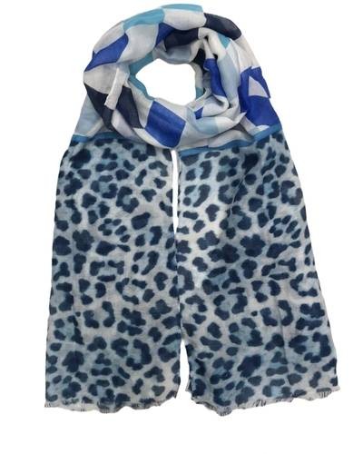 Animal Print Scarf - Blue