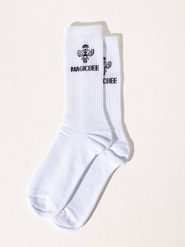 MagicBee Logo Socks - White