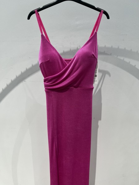 V-neck Maxi Dress  - Fuchsia