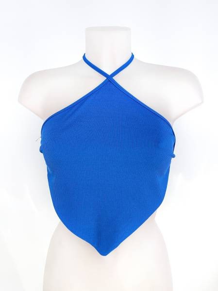 Ribbed Open Back Top - Royal Blue
