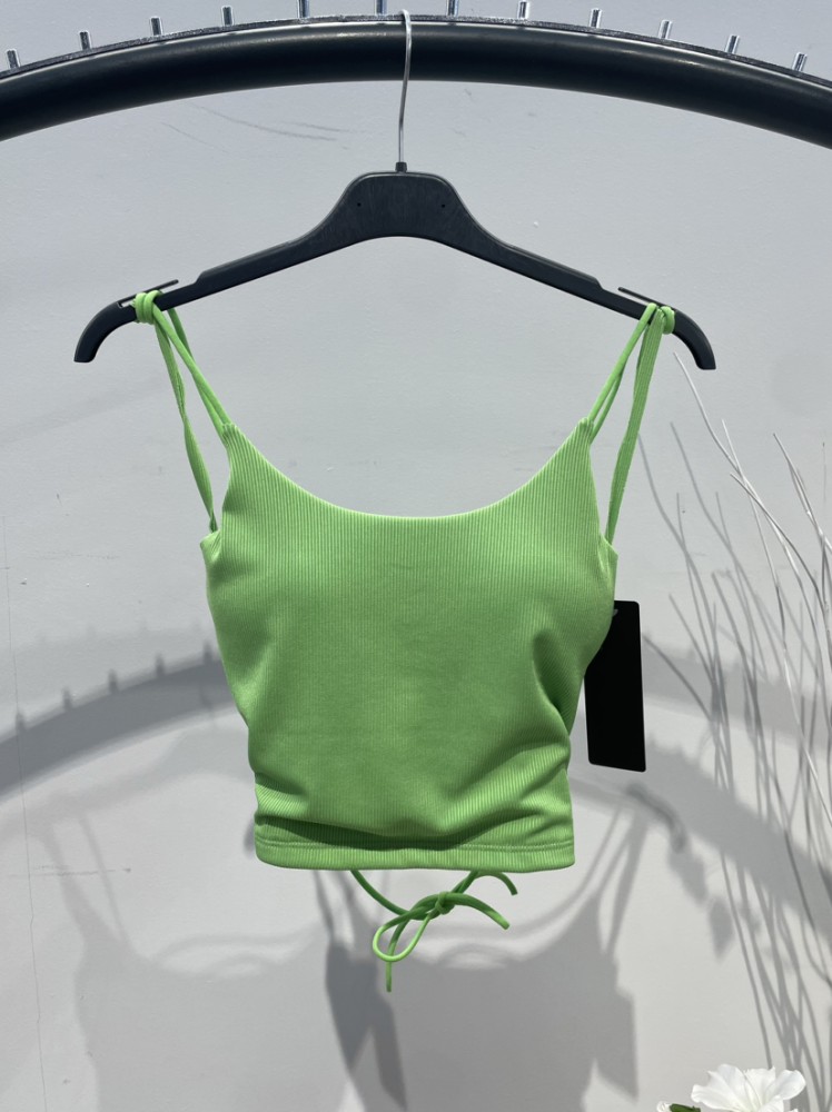 Crop Top with Open Back - Lime