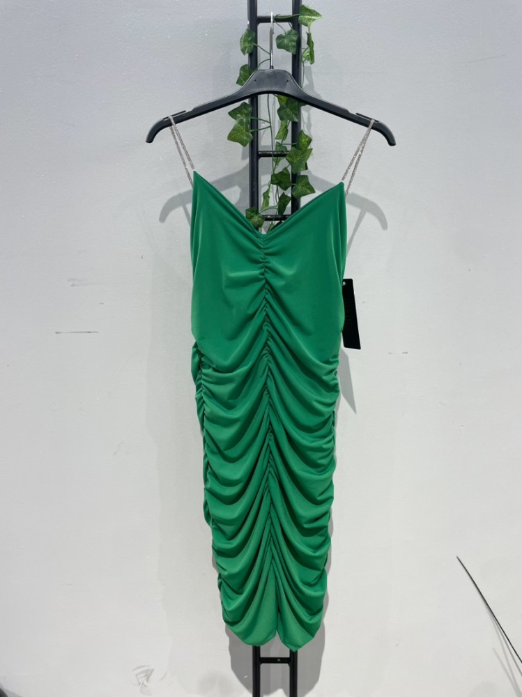 Ruched Mini Dress - Green