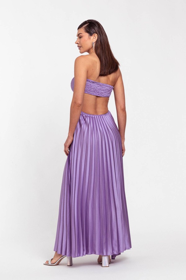 Pleated Maxi Dress - Lilac