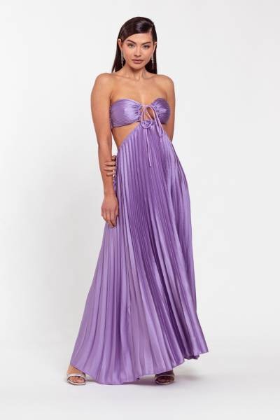 Pleated Maxi Dress - Lilac