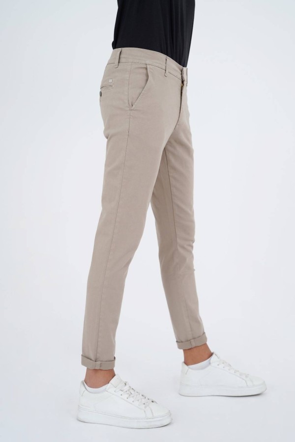 Slim Fit Chino Trousers - Fango