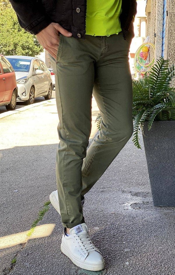 Slim Fit Chino Trousers - Khaki