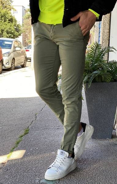 Slim Fit Chino Trousers - Khaki