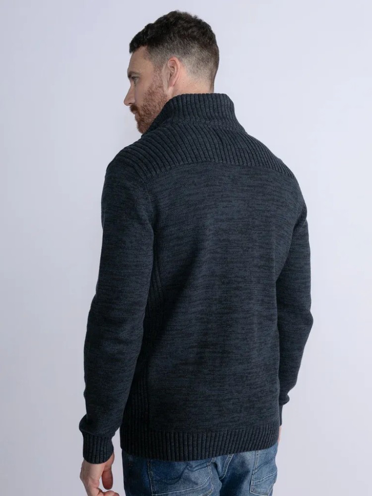 Petrol Marl Cardigan Woodstock - Blue