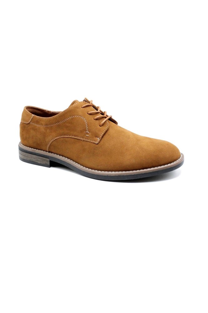 Suede Derby Shoes - Camel