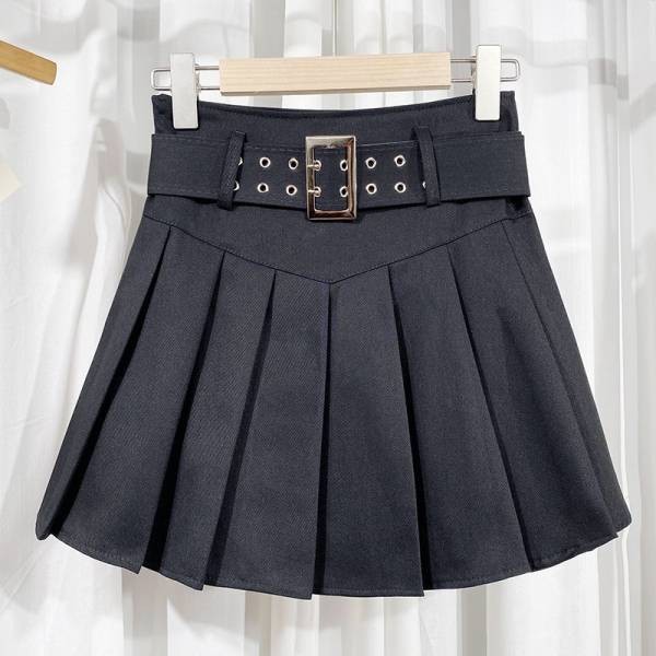 Pleated Mini Skirt - Black
