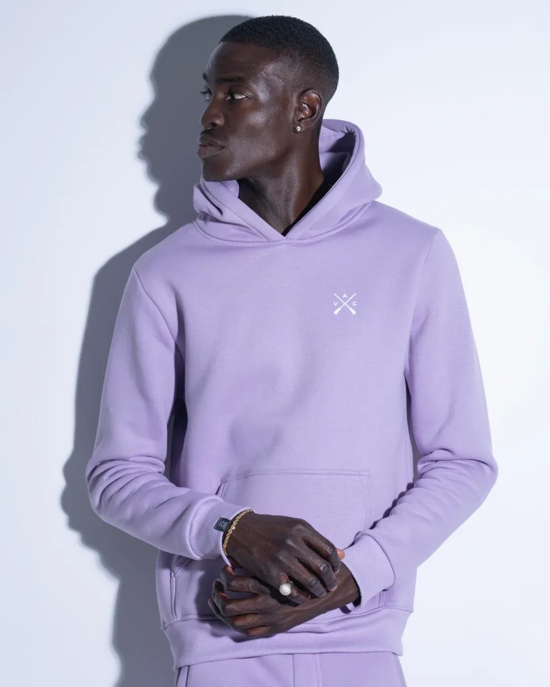 Vinyl Globe Popover Hoodie - Lilac