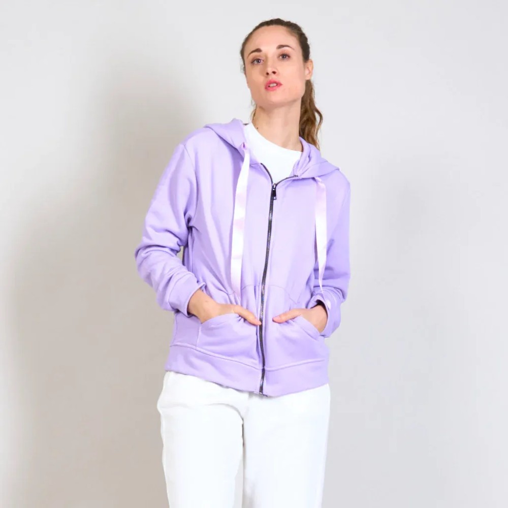 Zipped Hoodie - Lilac