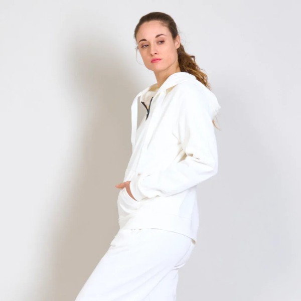 Zipped Hoodie - White