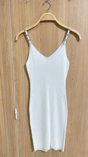 Ribbed Dress - White