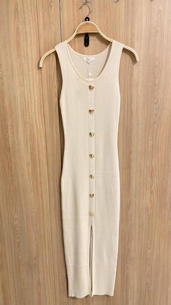 Ribbed Dress - Beige