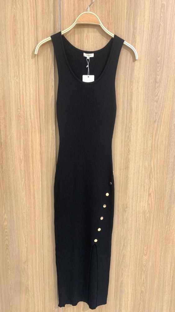 Ribbed Dress - Black