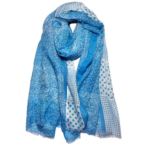 Polka Dot Print Foulard - Sky Blue