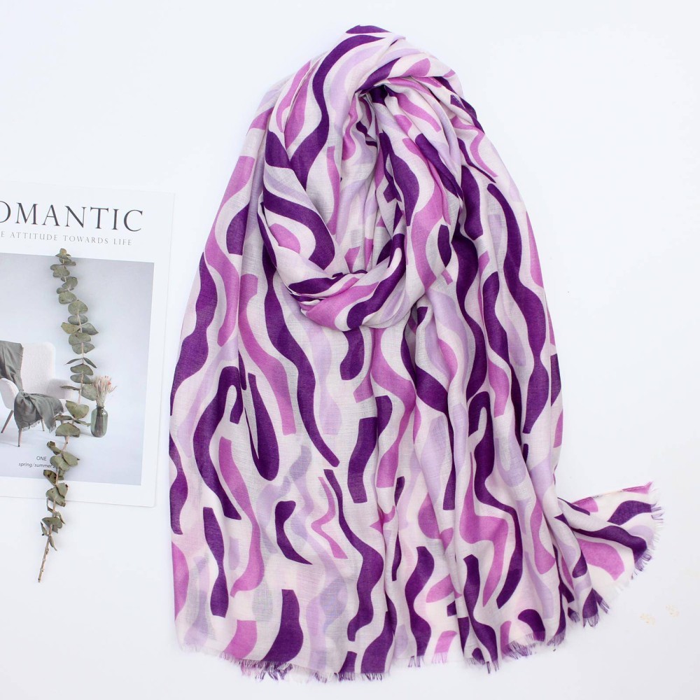 Wave Print Foulard - Lilac