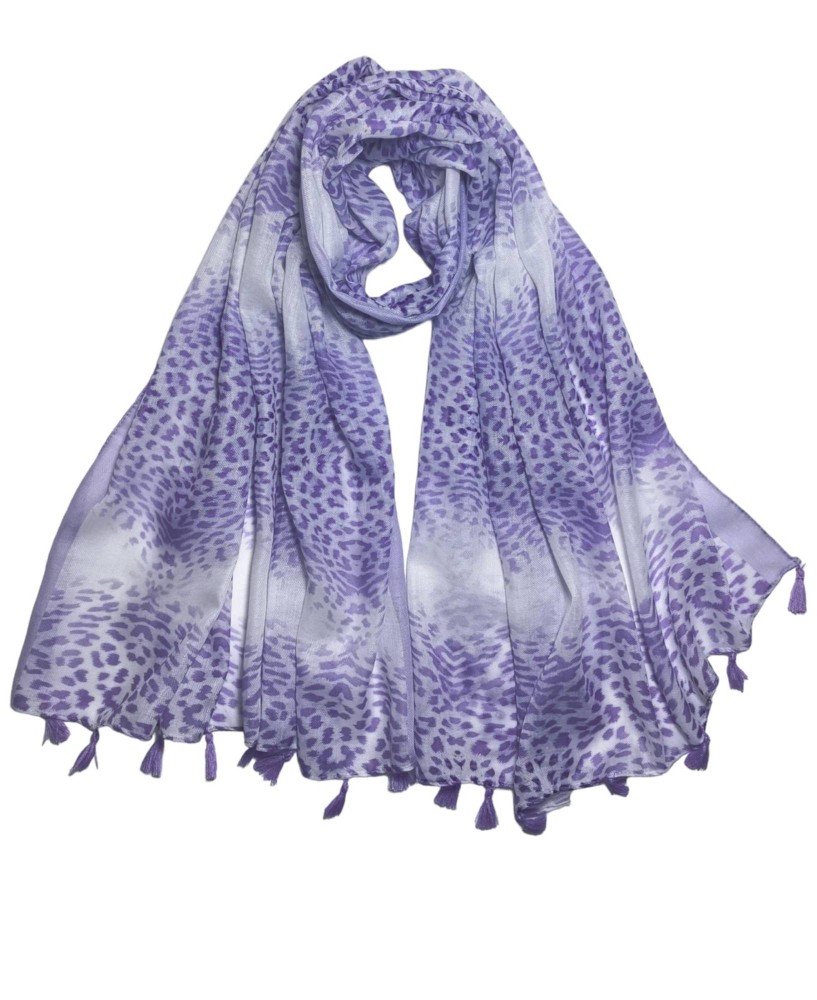 Leopard Print Foulard - Lilac