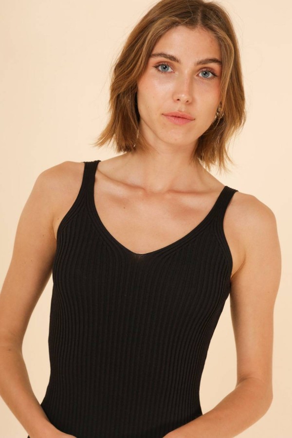 Mini Ribbed Dress - Black