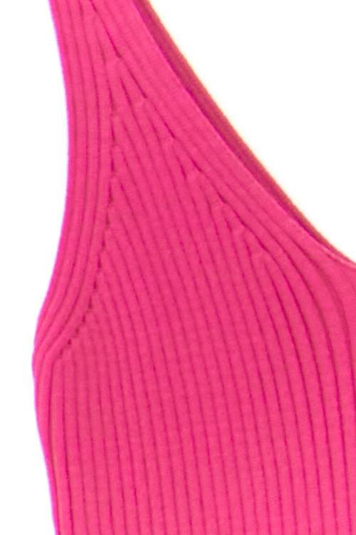 Mini Ribbed Dress - Fuchsia