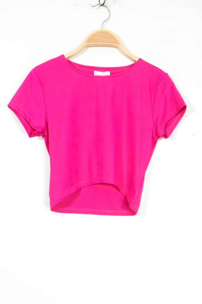 Cropped T-shirt - Fuchsia