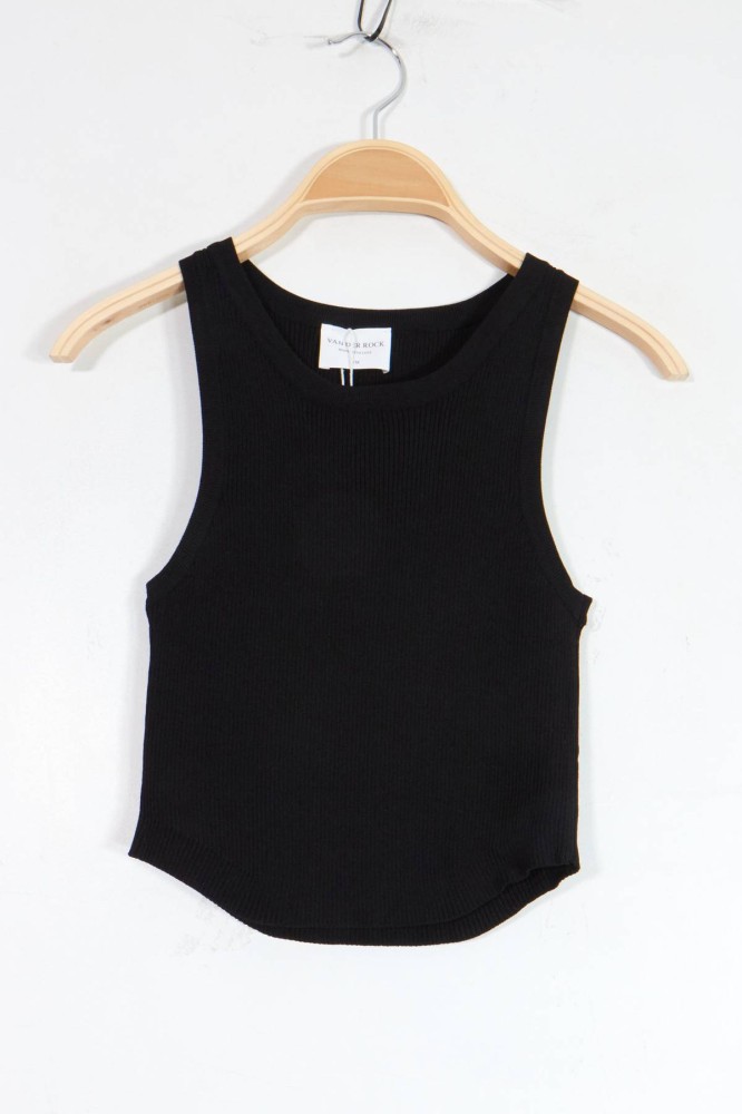 Ribbed Crop Top - Black