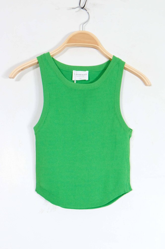 Ribbed Crop Top - Green