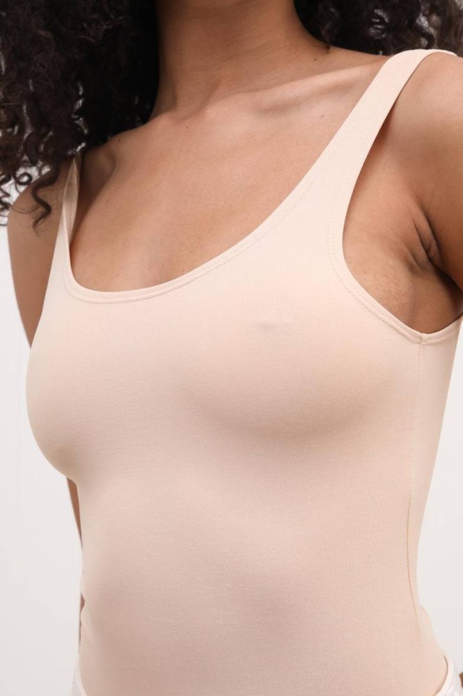 Tank Top Bodysuit - Beige