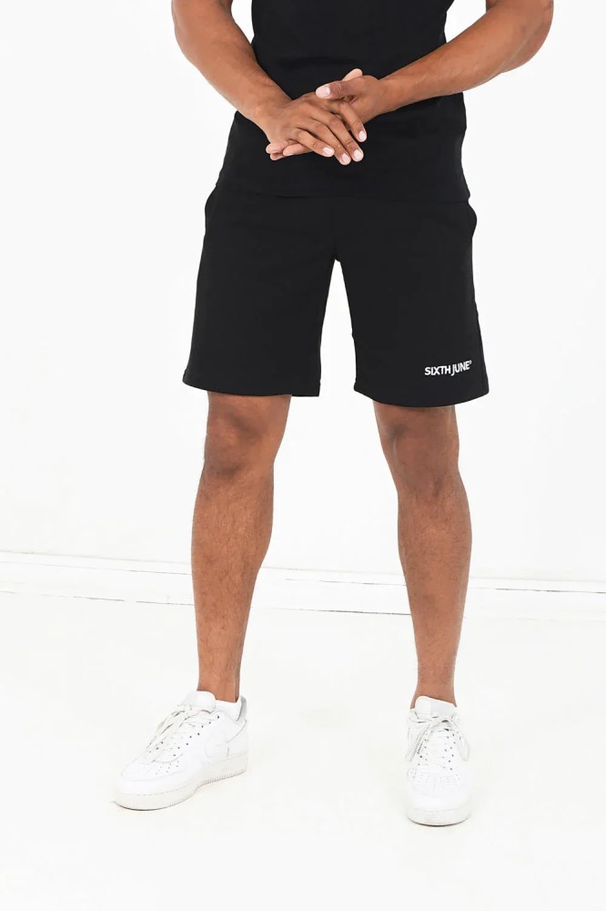 Sixth June Soft Embroidered Logo Shorts - Black