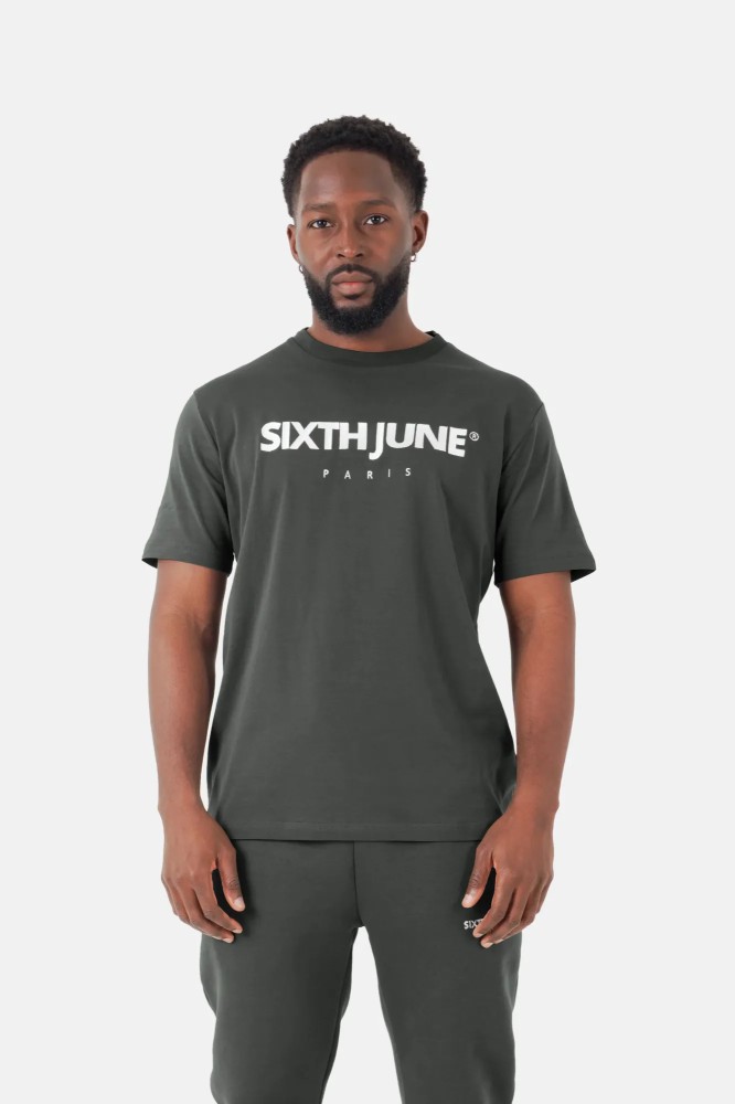 Sixth June T-shirt Logo Paris Embroidery - Khaki
