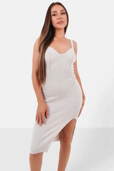 Sixth June Knitted Jewel Dress - Beige