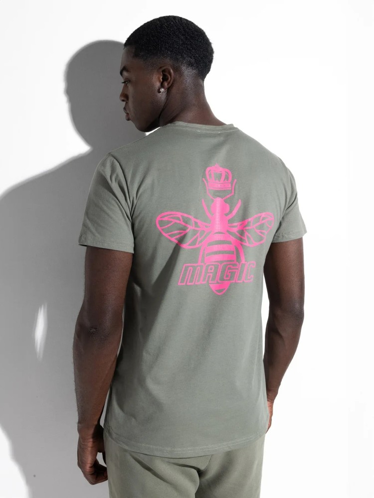 MagicBee Back Logo Tee - Khaki