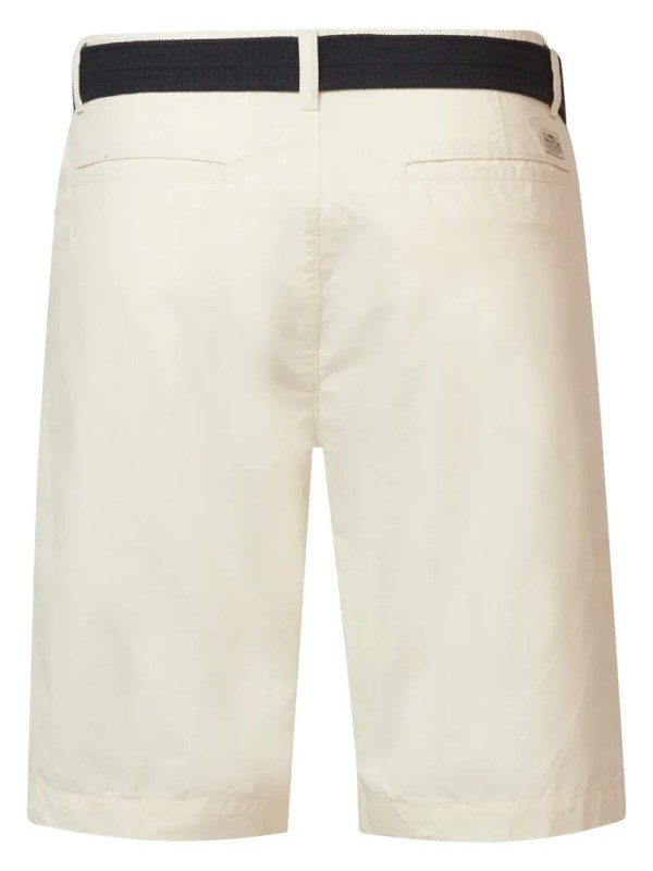 Petrol Chino Shorts with Belt Tropicana - White