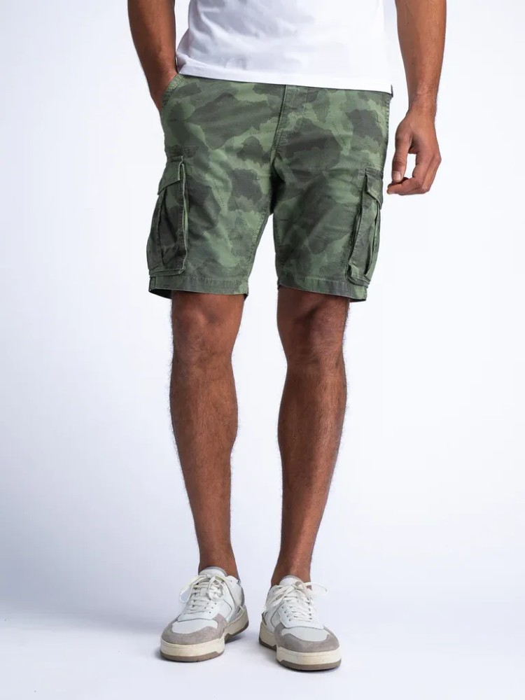 Petrol Camouflage Cargo Shorts Wavelet - Khaki