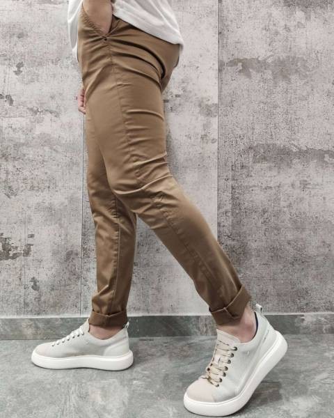 Slim Fit Chino Trousers - Camel