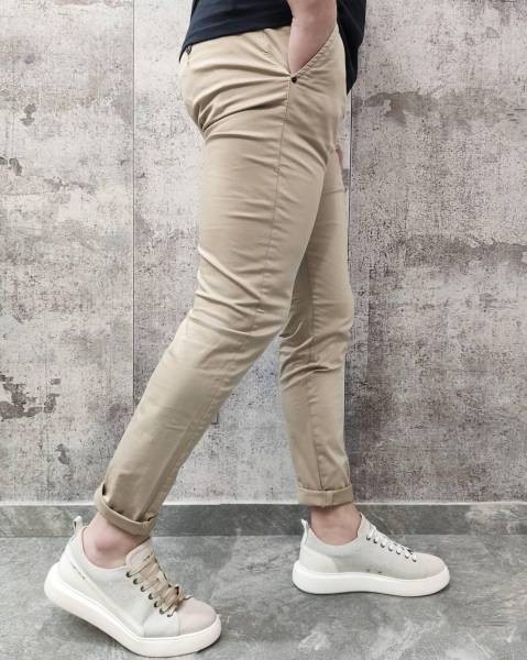 Slim Fit Chino Trousers - Fango