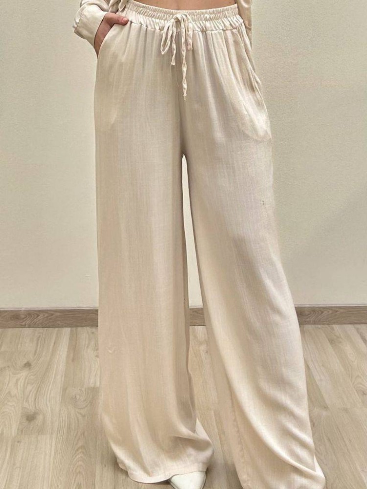 Linen Trousers - Beige