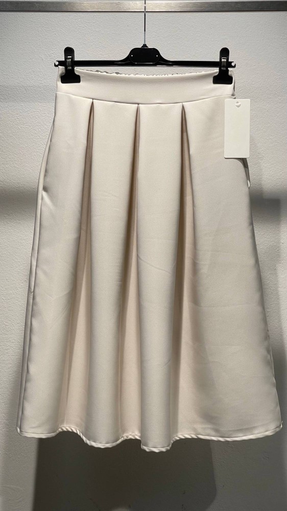 Solid Colour Skirt - Beige